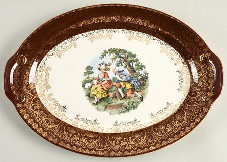 2176 Maroon 11" Oval Serving Platter