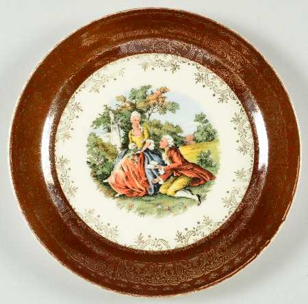 2176 Maroon Bread & Butter Plate