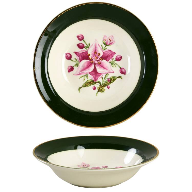 Appalachian Heirloom Bonnie (Gold Trim) Fruit/Dessert (Sauce) Bowl