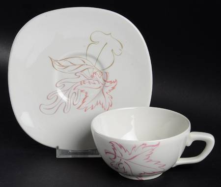 Autumn Leaves Flat Cup & Saucer Set
