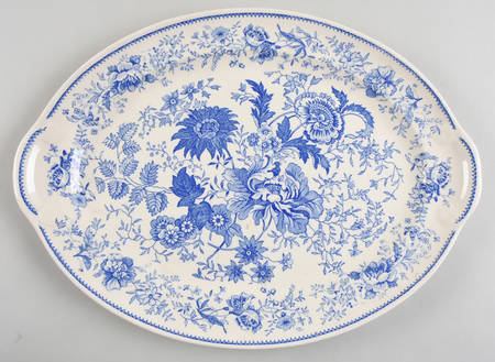 Center Bouquet Blue (Laurel Empire Shape) 15" Oval Serving Platter