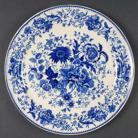Center Bouquet Blue (Laurel Empire Shape) Luncheon Plate