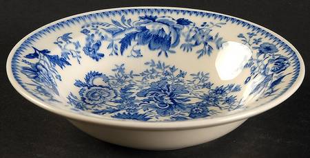 Center Bouquet Blue (Laurel Empire Shape) Rim Fruit/Dessert (Sauce) Bowl