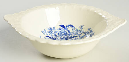 Center Bouquet Blue (Garland Shape) Lugged Cereal Bowl