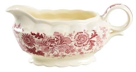 Center Bouquet Red (Garland Shape) Gravy Boat