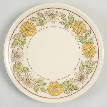 Daisy Wreath Green Bread & Butter Plate