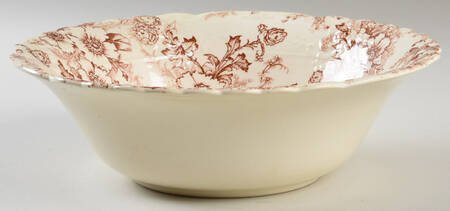 Dogwood Pink (Fairway, Cream Bkgd) 9" Round Vegetable Bowl