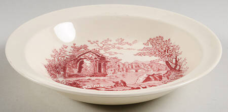 English Abbey Red (Laurel Empire, Smooth, No Trim) Rim Soup Bowl