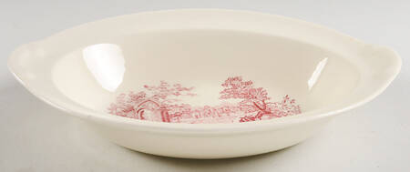 English Abbey Red (Laurel Empire, Smooth, No Trim) 9" Oval Vegetable Bowl