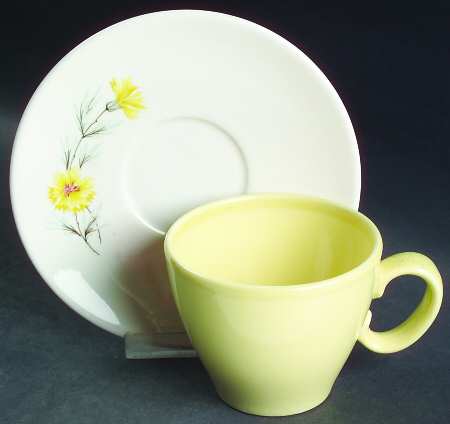 Golden Button Flat Cup & Saucer Set