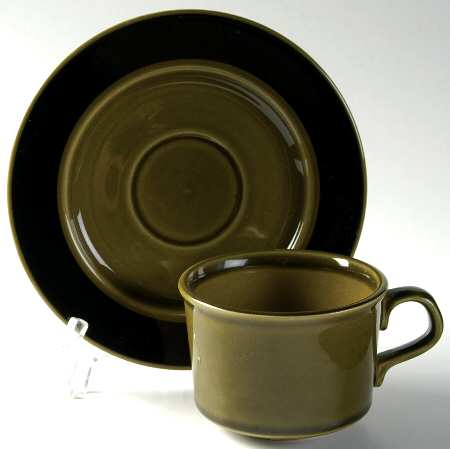 Green Velvet Flat Cup & Saucer Set