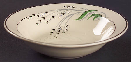 Green Wheat Rim Fruit/Dessert (Sauce) Bowl
