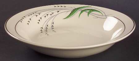 Green Wheat Rim Soup Bowl