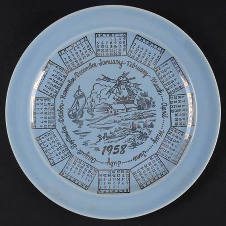 Luray Pastels Windsor Blue "1958" Calendar Plate
