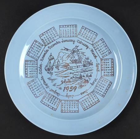 Luray Pastels Windsor Blue "1959" Calendar Plate