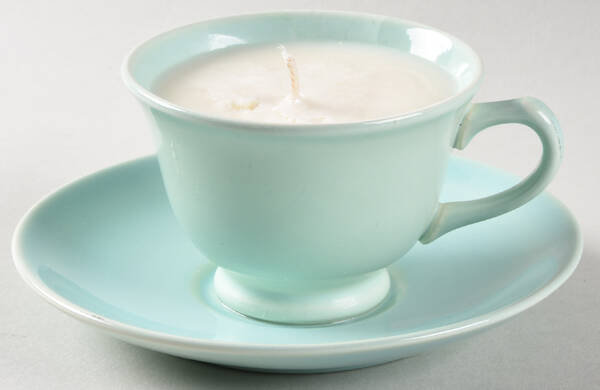 Luray Pastels Surf Green Scented Cup & Saucer Candle-Coffee  HC