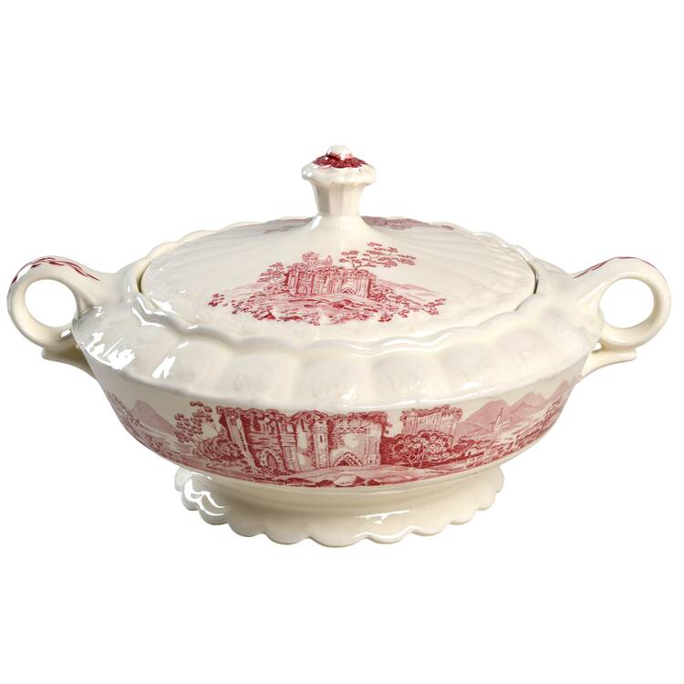 Pink Castle Round Covered Vegetable