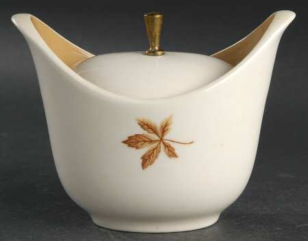 Random Leaves Sugar Bowl & Lid
