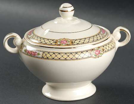 Rose Lattice Sugar Bowl & Lid