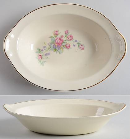 Roses 9" Oval Vegetable Bowl