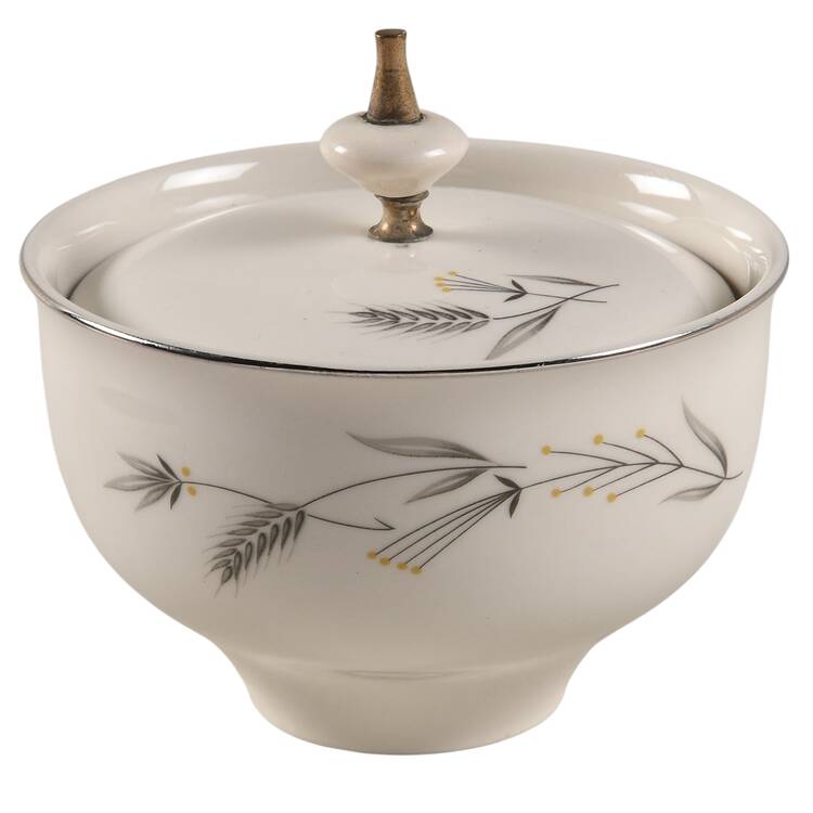 Silver Wheat Sugar Bowl & Lid