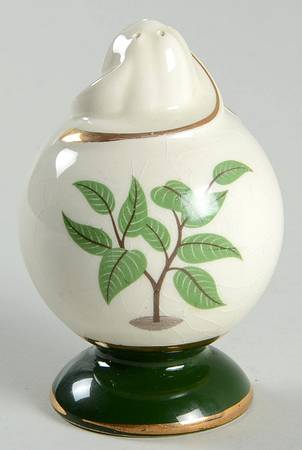 Coffee Tree (Green Rim, Gold Trim) Salt Shaker