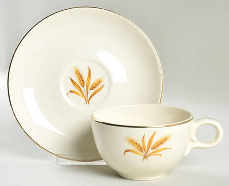 Wheat Flat Cup & Saucer Set