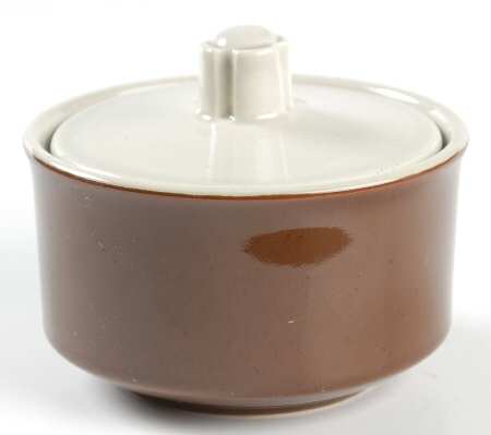 Wood Flower Sugar Bowl & Lid