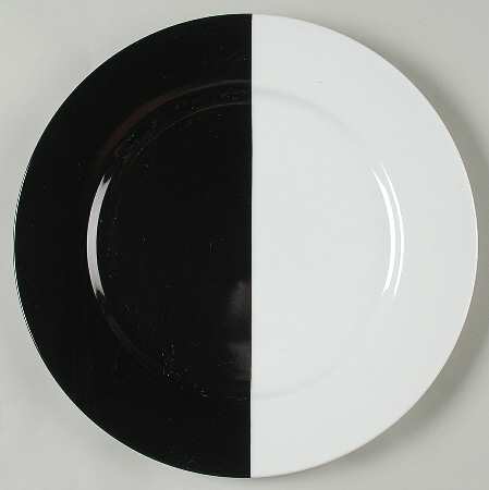 Intermezzo (Black & White) Round Service Plate (Charger) Chop Plate