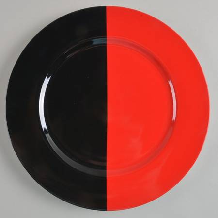 Intermezzo (Black & Red) Round Service Plate (Charger) Chop Plate