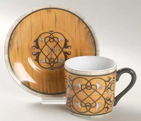 Legno Flat Demitasse Cup & Saucer Set