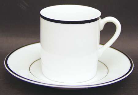 Meris Black Flat Demitasse Cup & Saucer Set