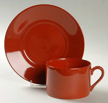 Uno Terra Cotta Flat Cup & Saucer Set