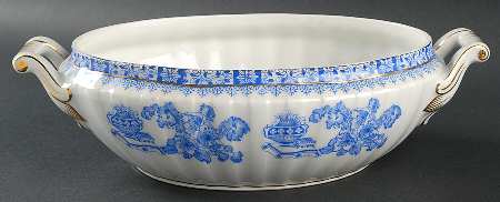 China Blau Oval Vegetable No Lid