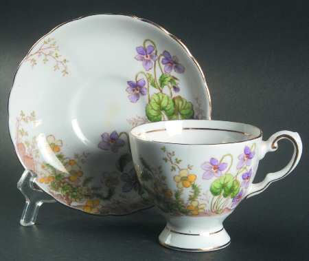 Alpine Flowers Footed Cup & Saucer Set