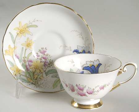 Alpine Flowers Footed Cup & Saucer Set