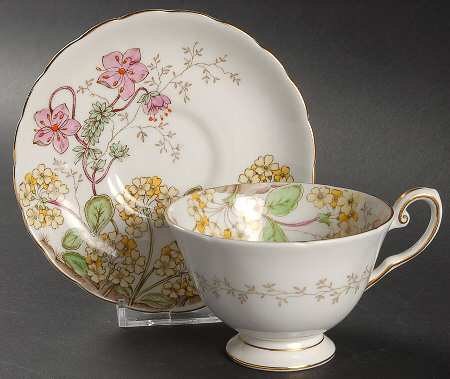 Alpine Flowers Footed Cup & Saucer Set