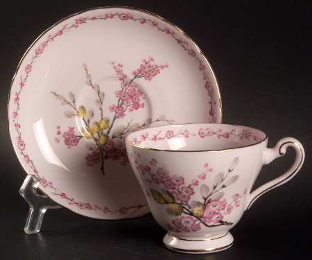 April Beauty Footed Cup & Saucer Set