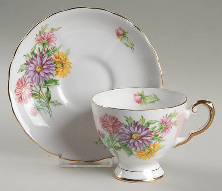 Birthday Flowers Footed Cup & Saucer Set
