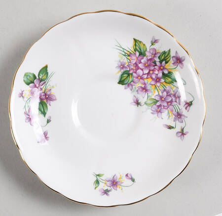 Birthday Flowers Saucer for Footed Cup