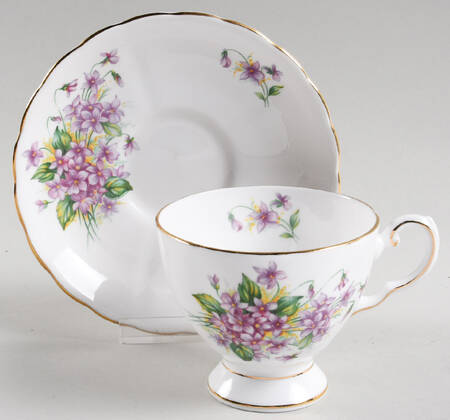 Birthday Flowers Footed Cup & Saucer Set