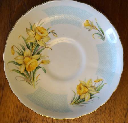 Birthday Flowers Saucer for Footed Cup