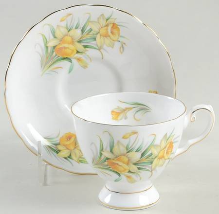 Birthday Flowers Footed Cup & Saucer Set