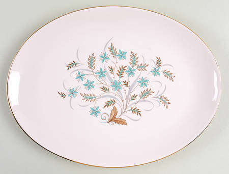 Blue Star (Pink Background) 13" Oval Serving Platter