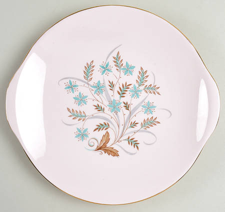 Blue Star (Pink Background) Handled Cake Plate