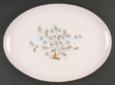 Blue Star (Pink Background) 15" Oval Serving Platter