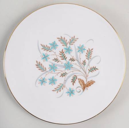 Blue Star (White Background, Gold Trim) Salad Plate