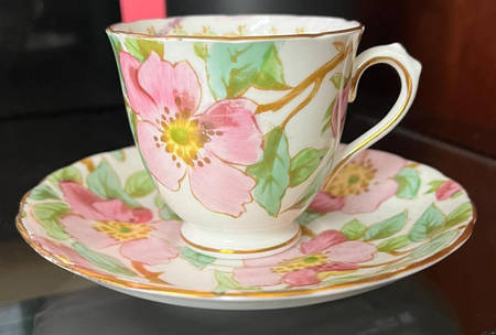 British Columbia Dogwood Footed Demitasse Cup & Saucer Set