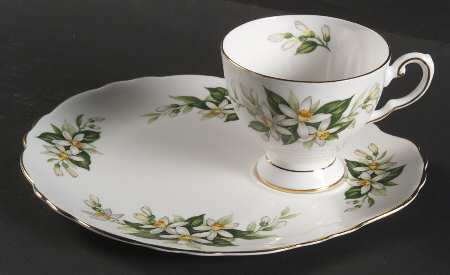 Bridal Flower (Rim Shape) Snack Plate & Cup Set