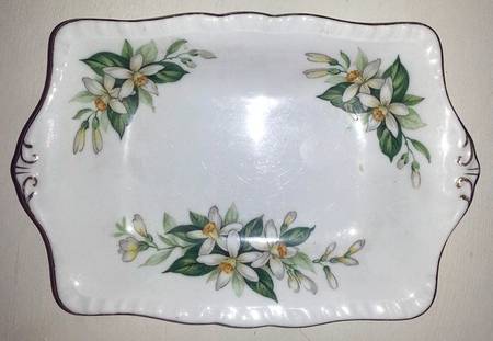 Bridal Flower (Rim Shape) Mini Creamer & Open Sugar with Tray